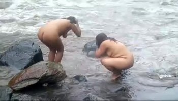bathing indian naked